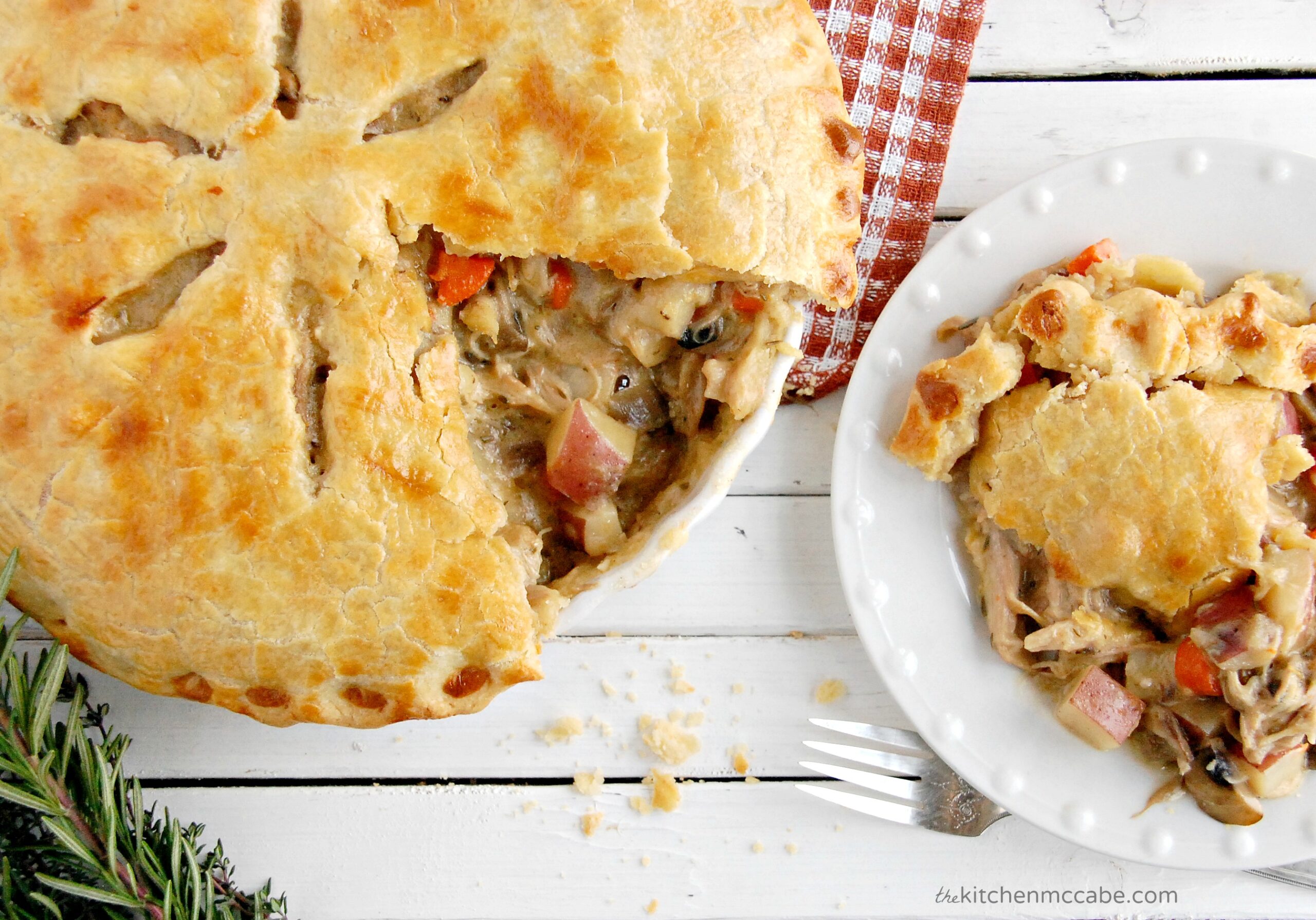 Chicken, Kale, and Mushroom Pot Pie