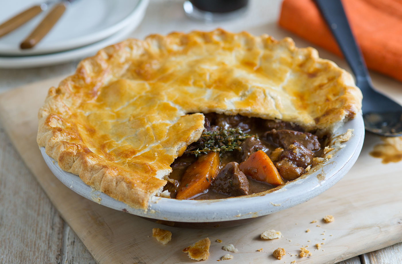 Steak and guinness pie
